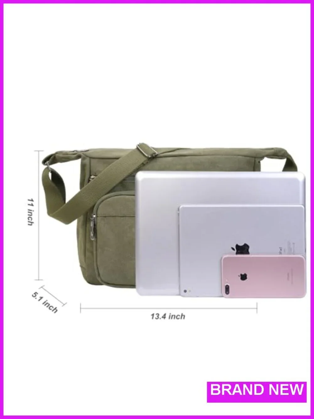 Canvas Messenger Bag Satchel Vintage Shoulder Crossbody Unisex